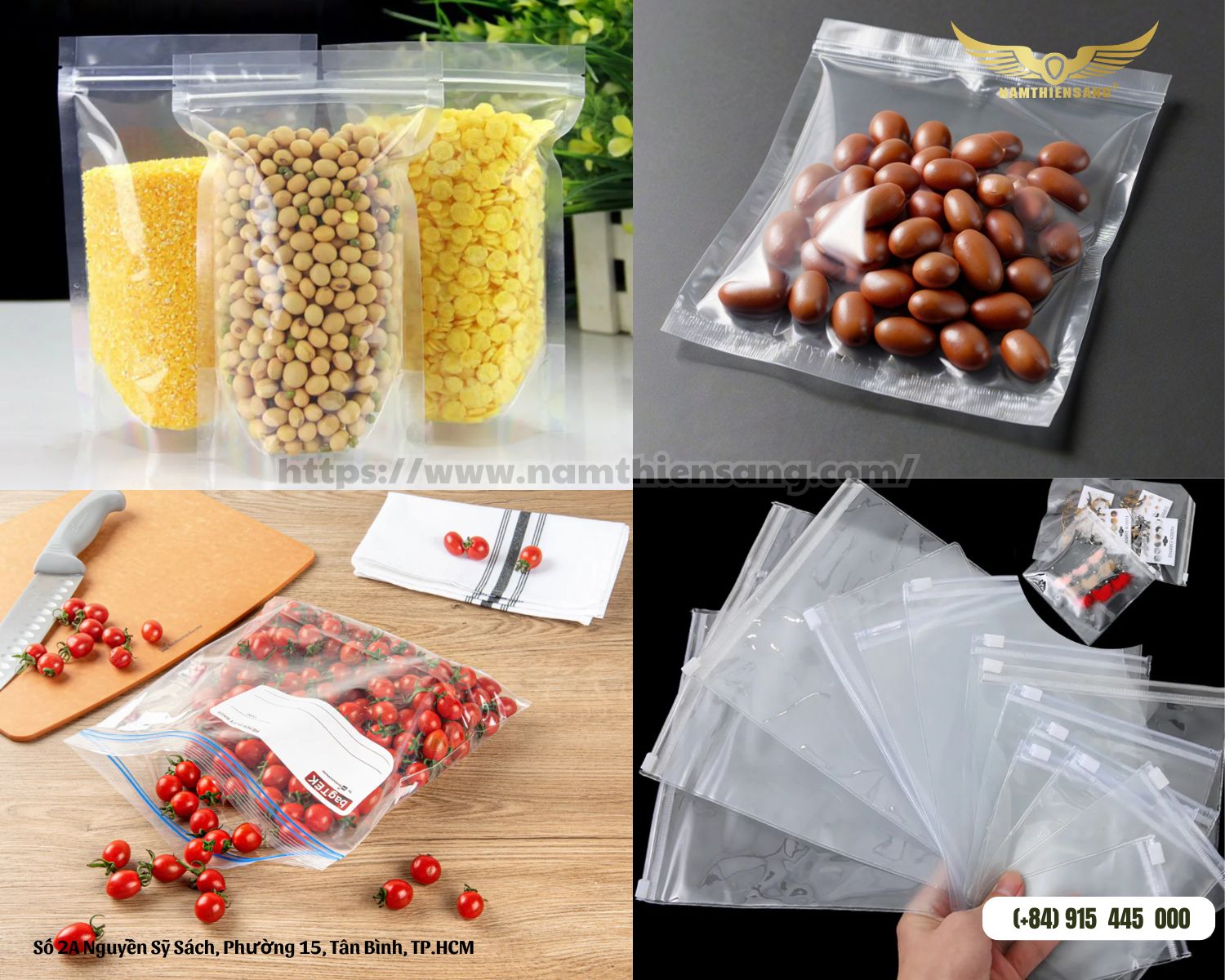 In ấn chất lượng túi zipper khóa kéo